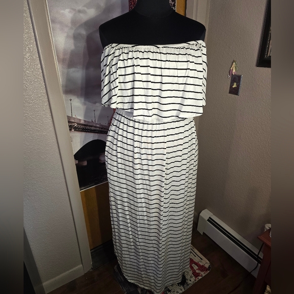 #0549 1X NEW SWEET LOVELY BY JEN Maxi Dress On or Off Shldr 26.5ptp 65Lng SOFT!# - Picture 11 of 16